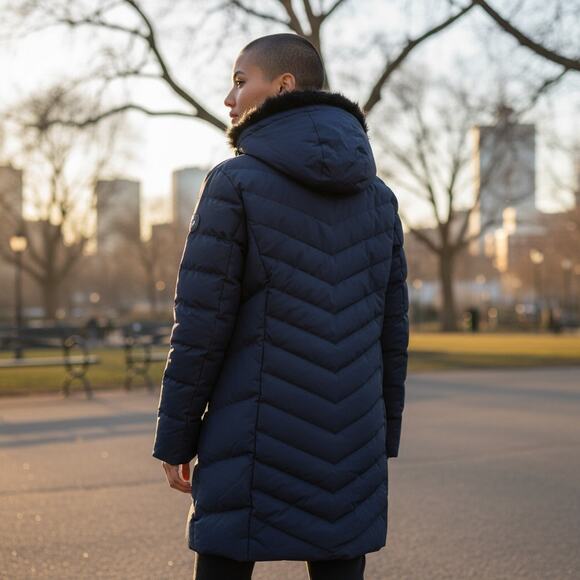 Eddie Bauer Sun Valley Down Parka Coat Women's XXL Navy Blue Puffer Hood NWOT - Picture 10 of 13